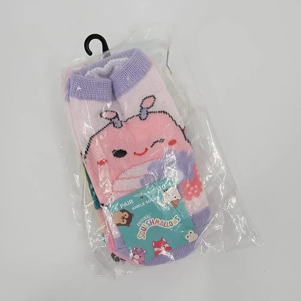 Bioworld Squishmallows Squad Youth Ankle Socks 6-Pack Sock Size 7-9 NEW